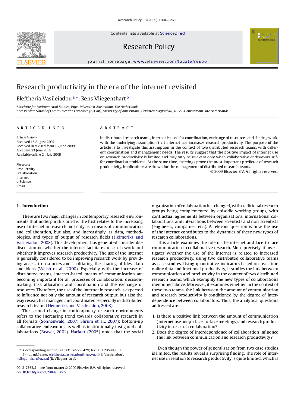 Research productivity in the era of the internet revisited