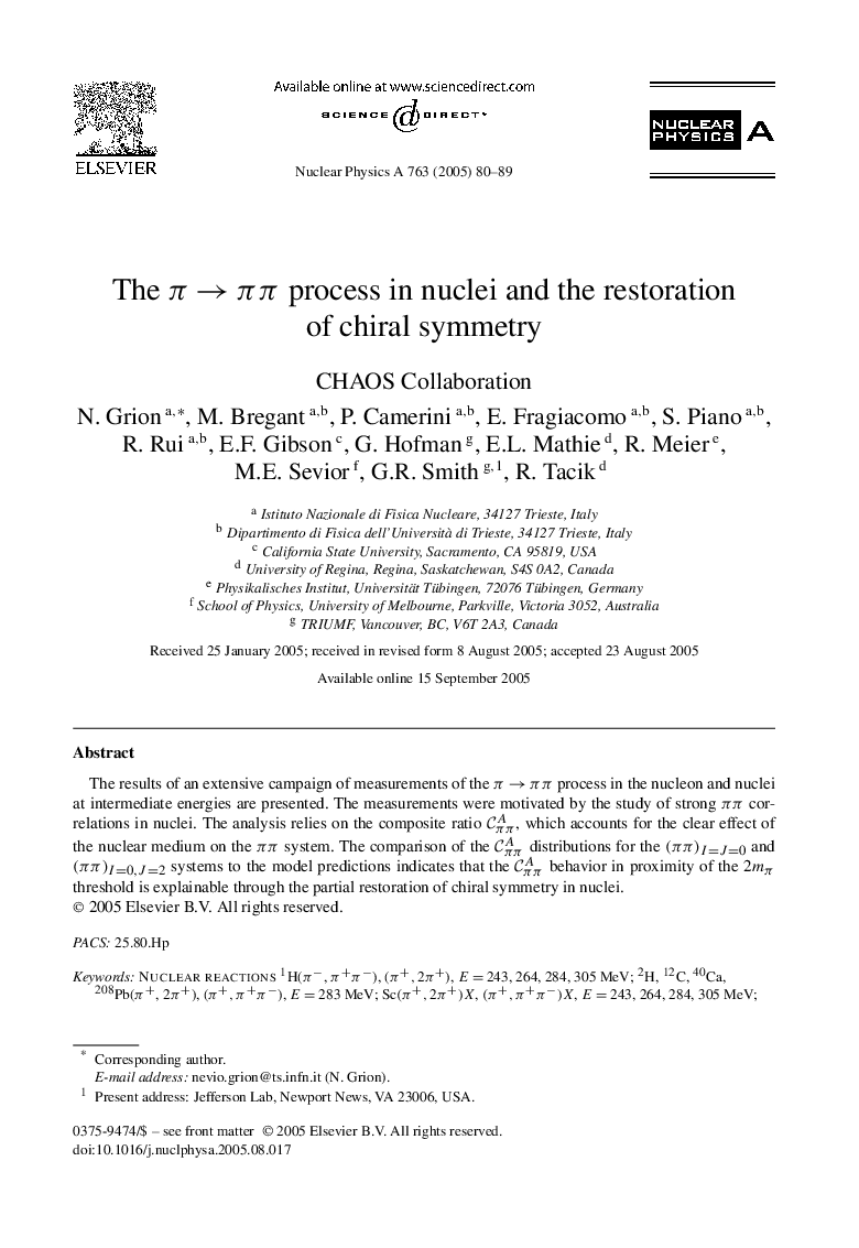 The ÏâÏÏ process in nuclei and the restoration of chiral symmetry