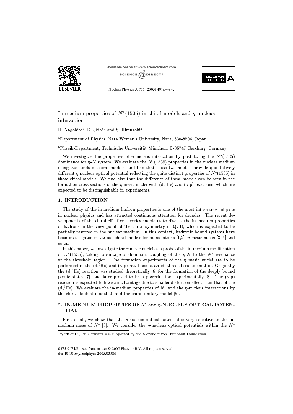 In-medium properties of N*(1535) in chiral models and Î·-nucleus interaction