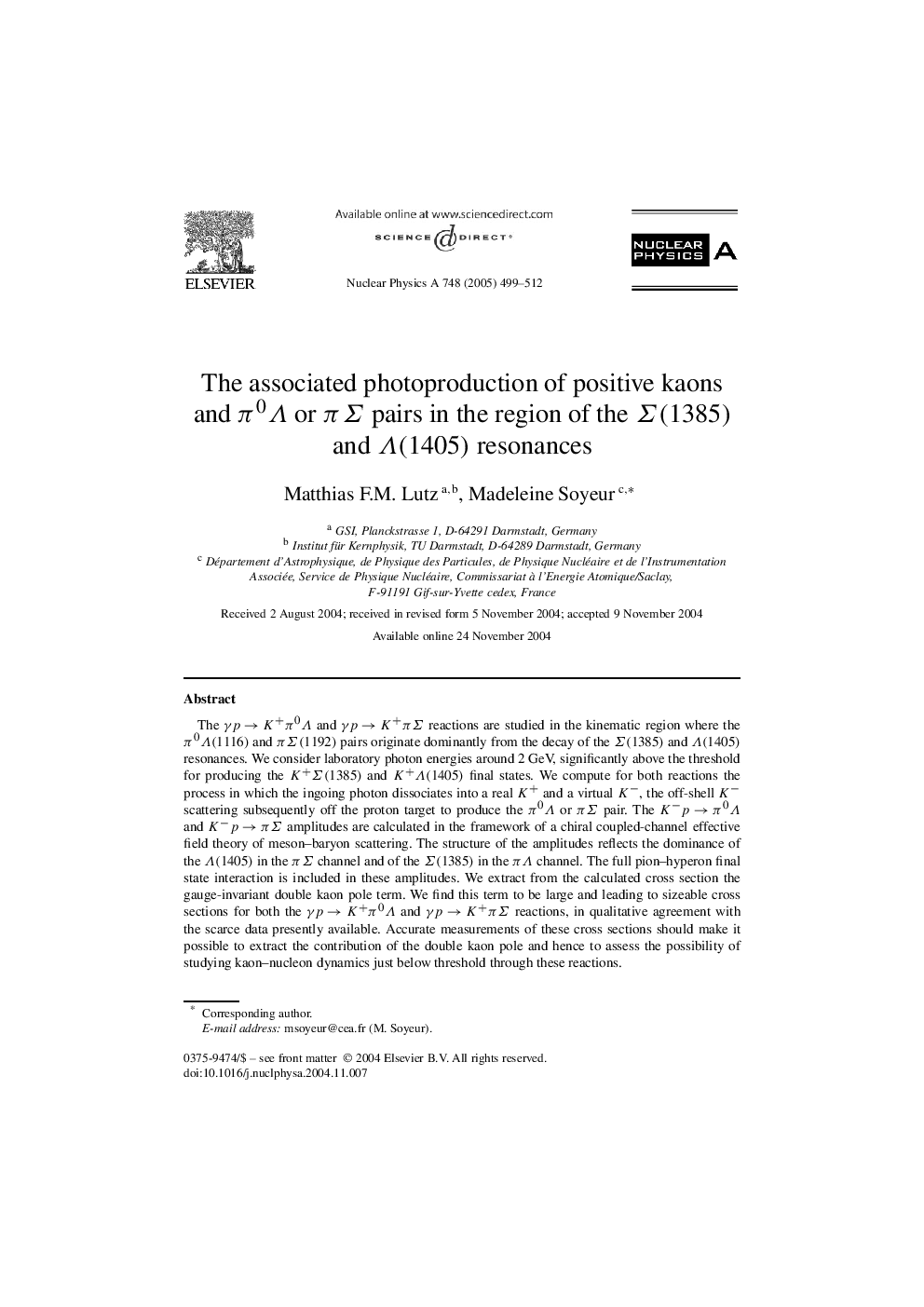 The associated photoproduction of positive kaons and Ï0Î or ÏÎ£ pairs in the region of the Î£(1385) and Î(1405) resonances