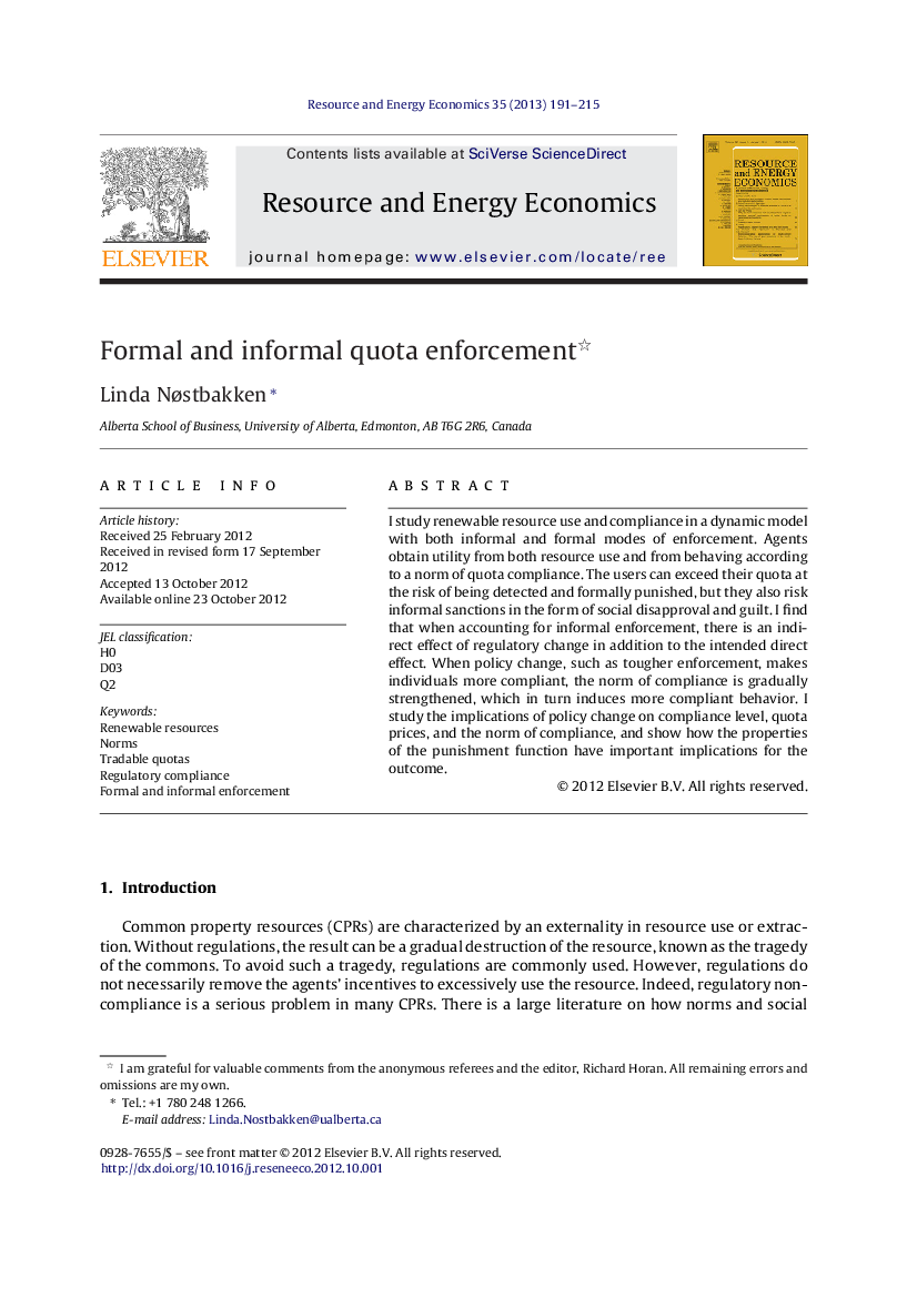 عکس صفحه اول مقاله: Formal and informal quota enforcement Formal and informal quota enforcement
