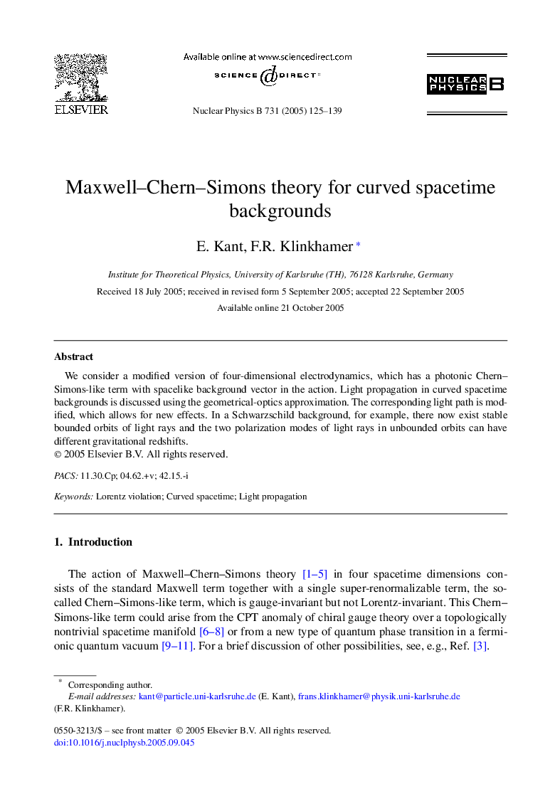 Maxwell-Chern-Simons theory for curved spacetime backgrounds