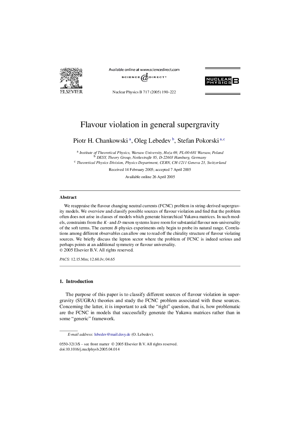 Flavour violation in general supergravity