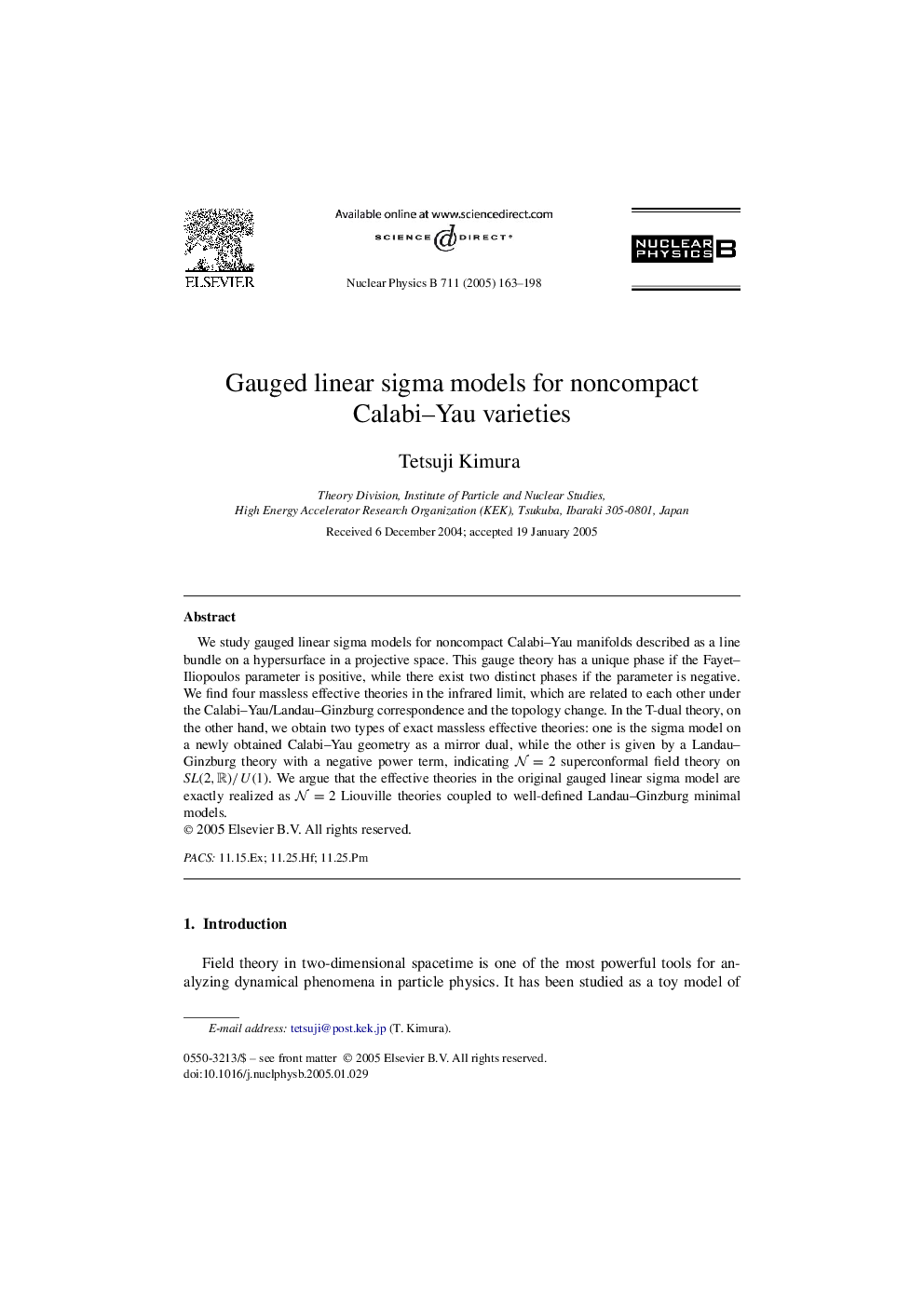 Gauged linear sigma models for noncompact Calabi-Yau varieties