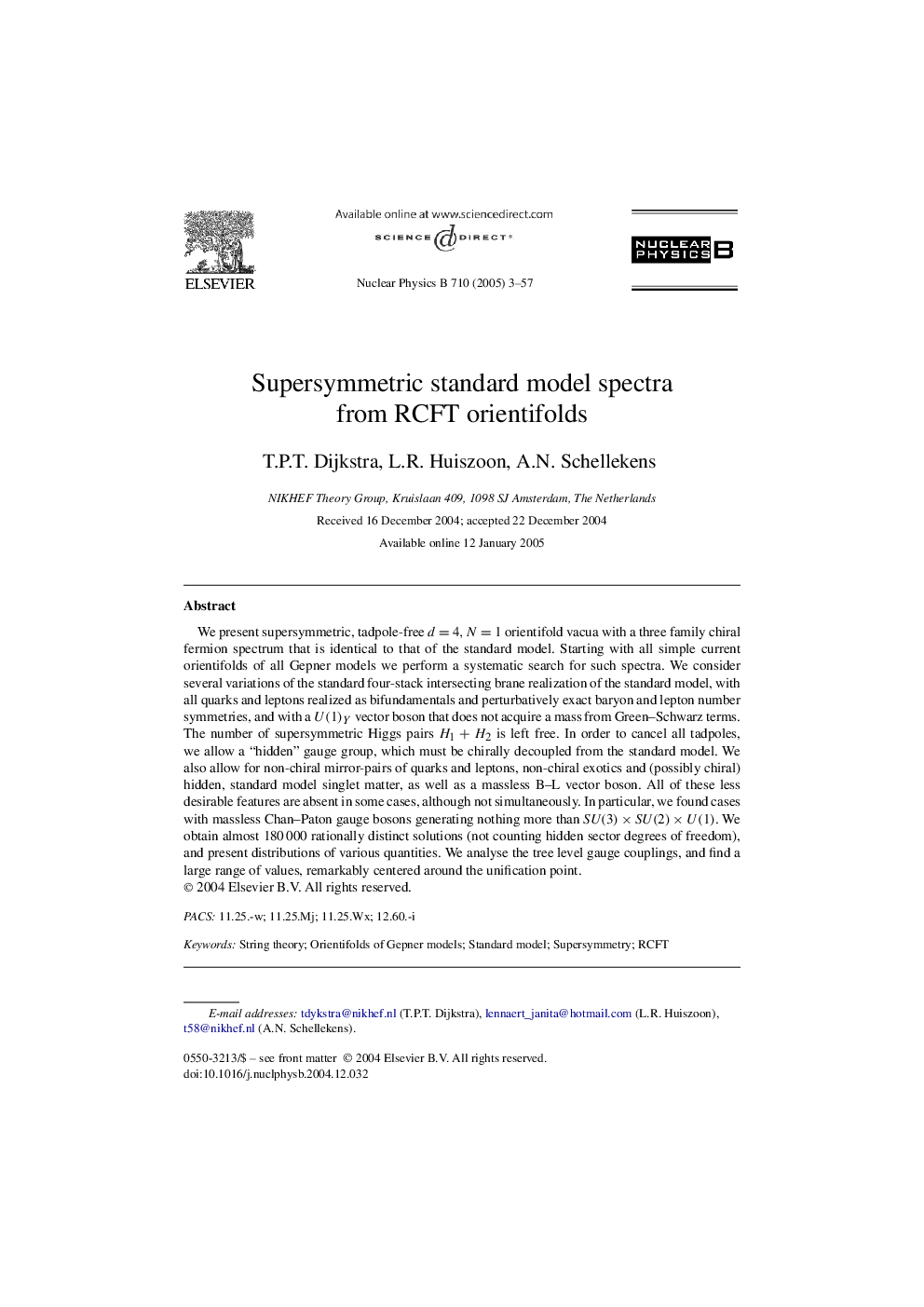 Supersymmetric standard model spectra from RCFT orientifolds