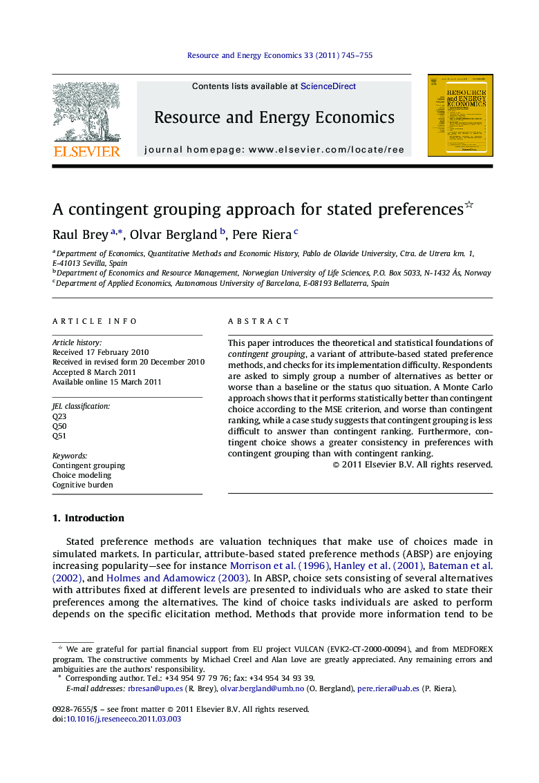 A contingent grouping approach for stated preferences 