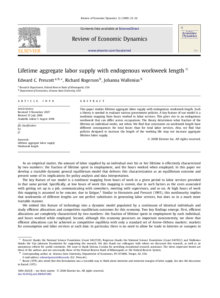 Lifetime aggregate labor supply with endogenous workweek length 