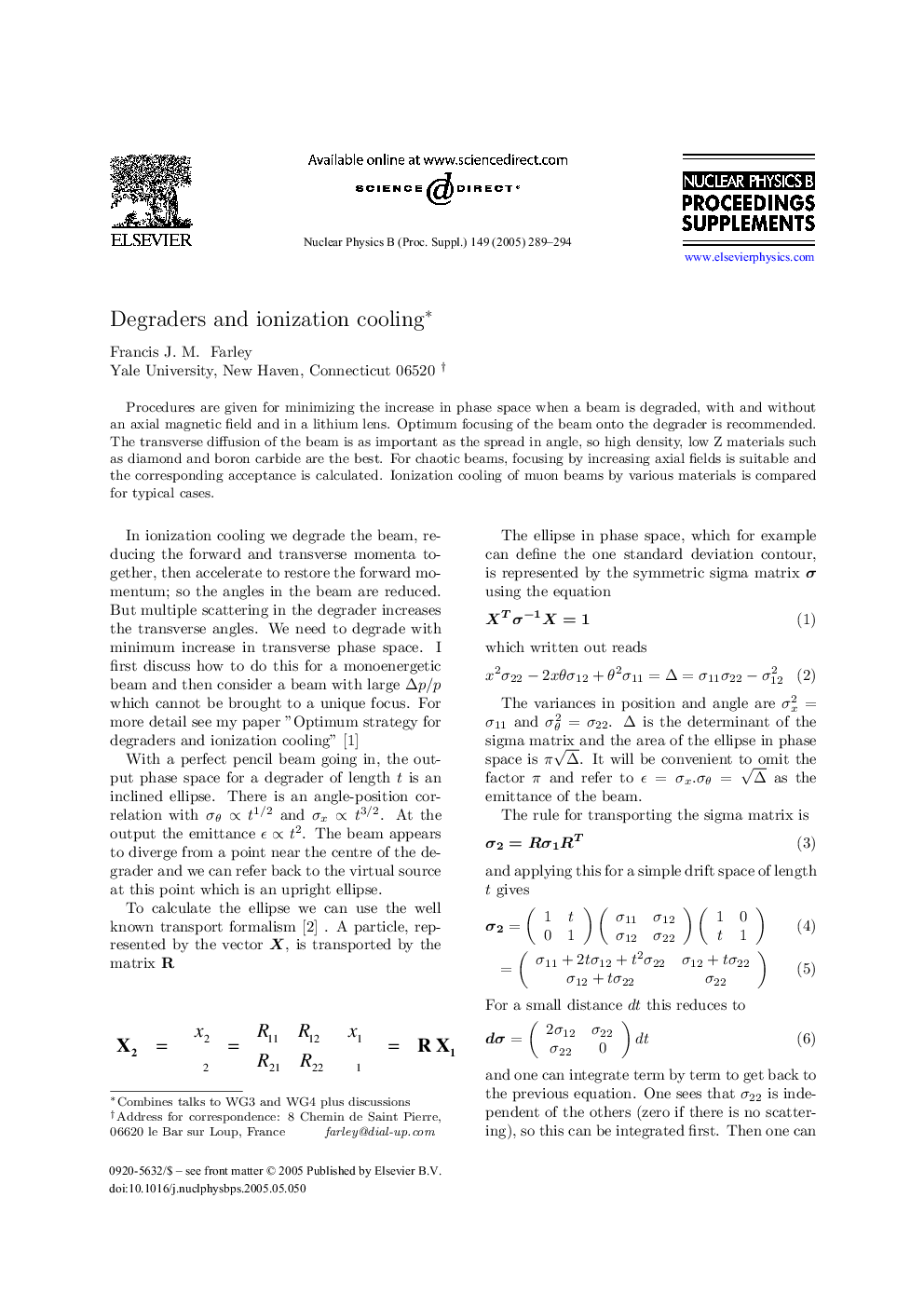 Degraders and ionization cooling