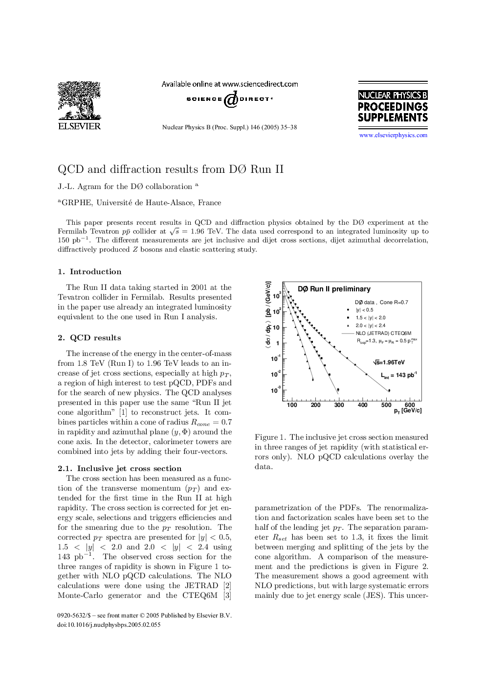 QCD and diffraction results from DÃ Run II