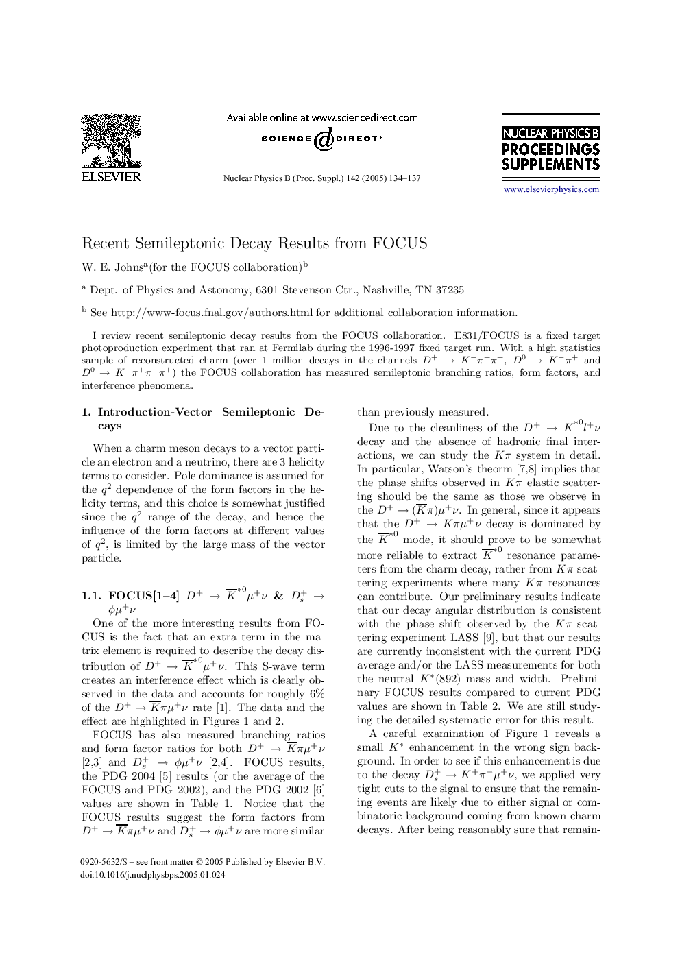 Recent Semileptonic Decay Results from FOCUS