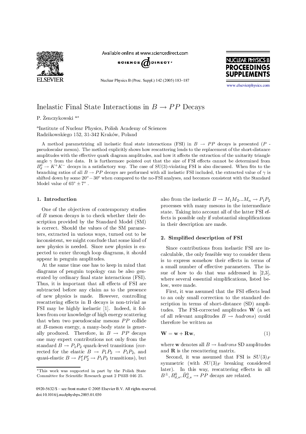 Inelastic Final State Interactions in BâPP Decays