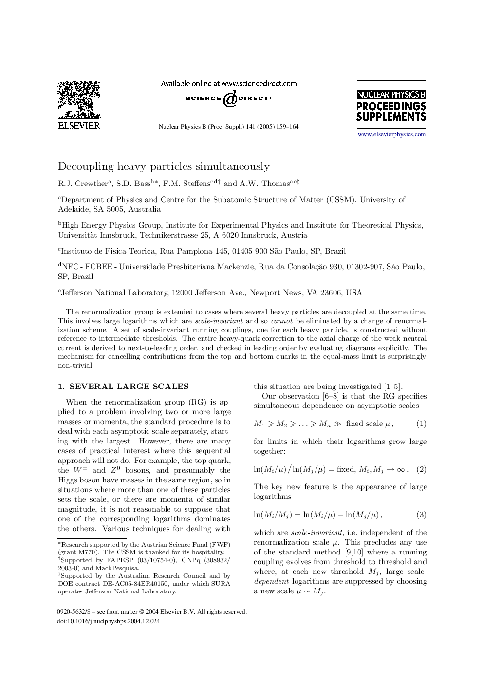 Decoupling heavy particles simultaneously