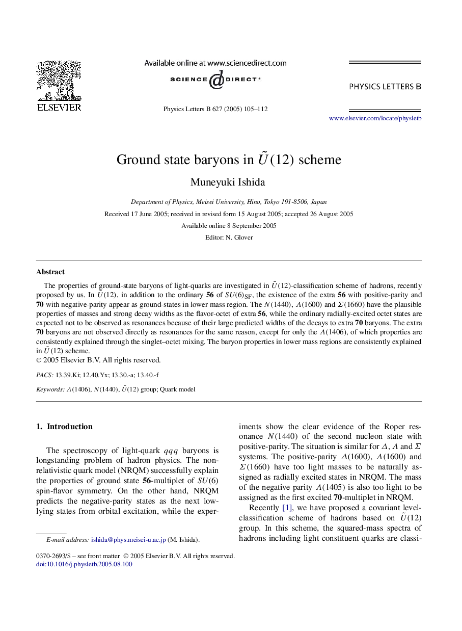 Ground state baryons in UË(12) scheme