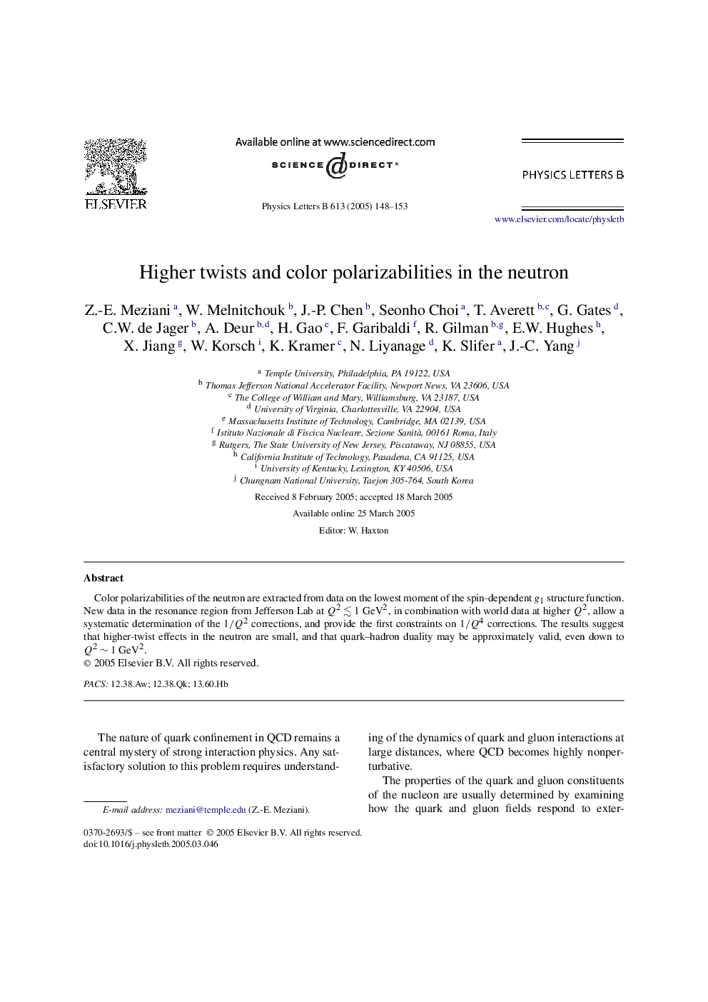 Higher twists and color polarizabilities in the neutron