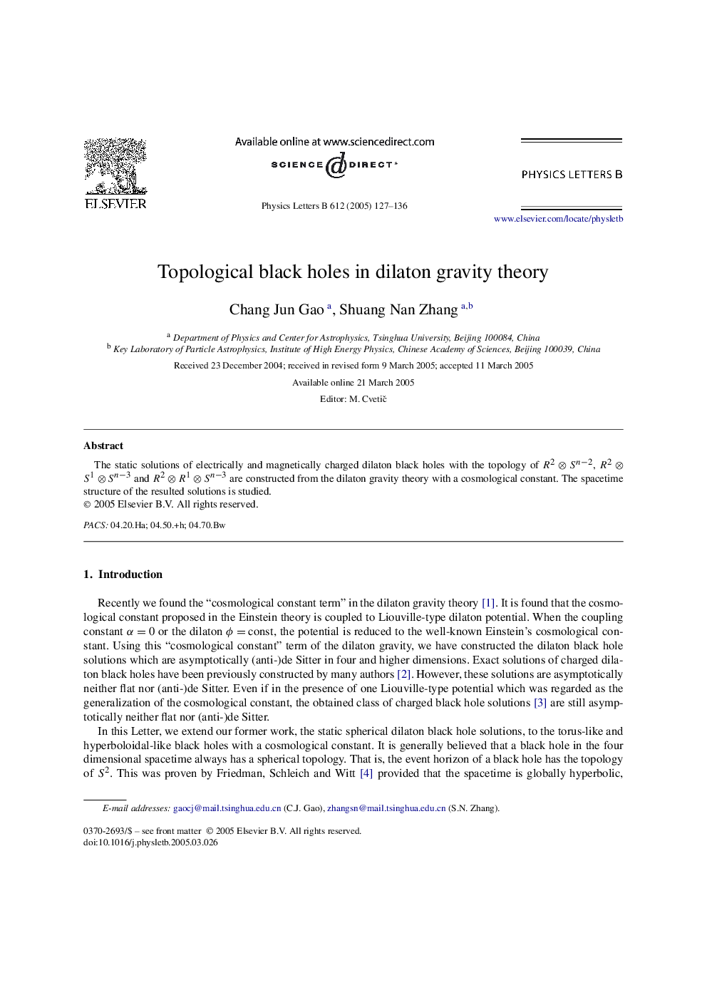 Topological black holes in dilaton gravity theory