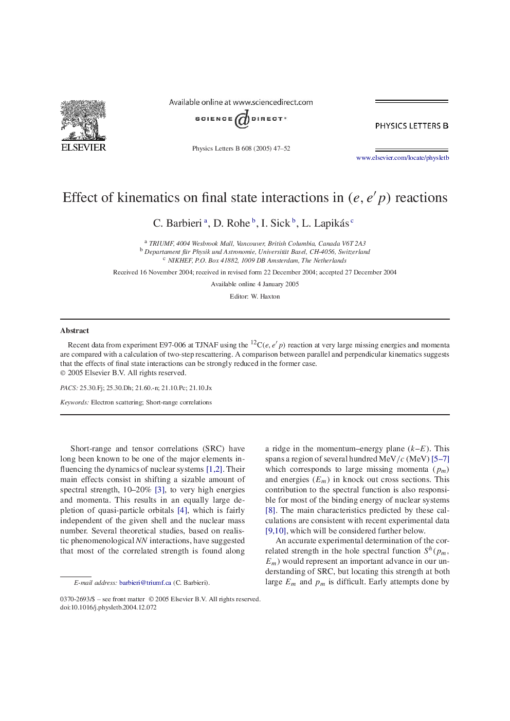 Effect of kinematics on final state interactions in (e,eâ²p) reactions