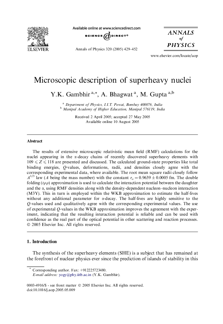 Microscopic description of superheavy nuclei