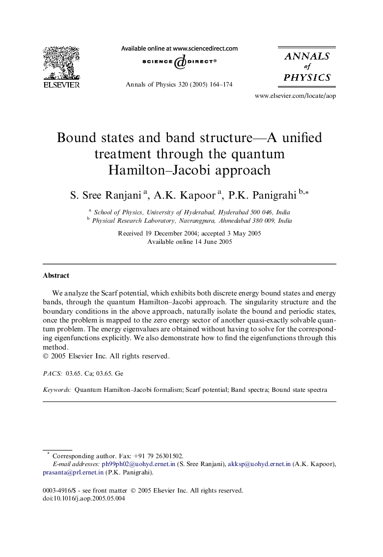 Bound states and band structure-A unified treatment through the quantum Hamilton-Jacobi approach