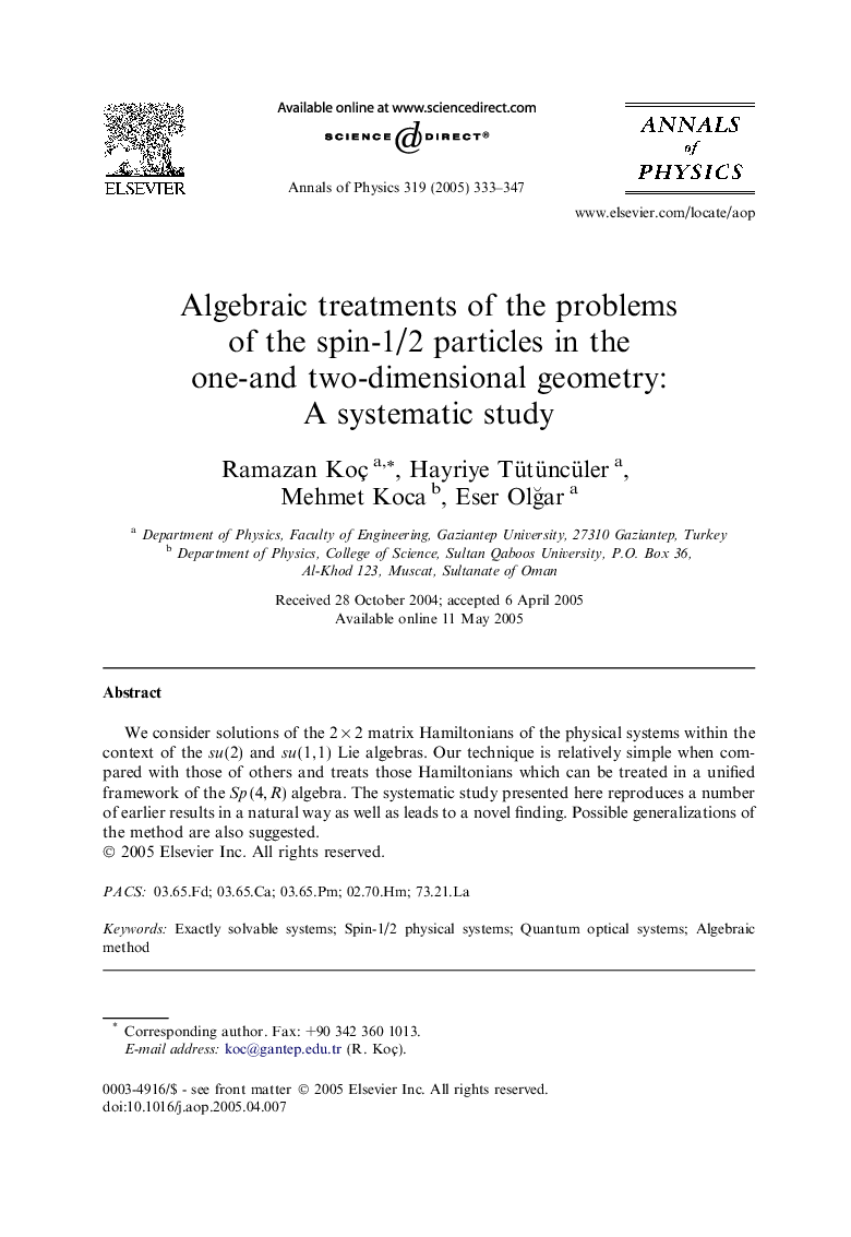 Algebraic treatments of the problems of the spin-1/2 particles in the one- and two-dimensional geometry: A systematic study