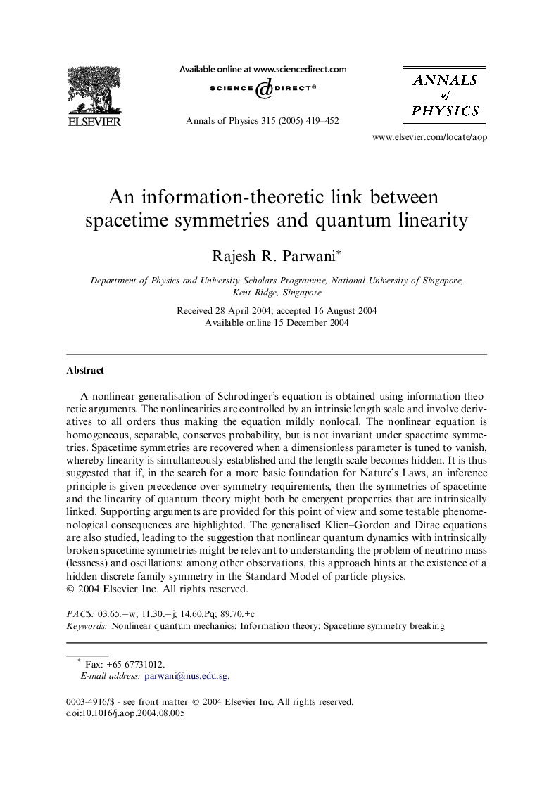 An information-theoretic link between spacetime symmetries and quantum linearity