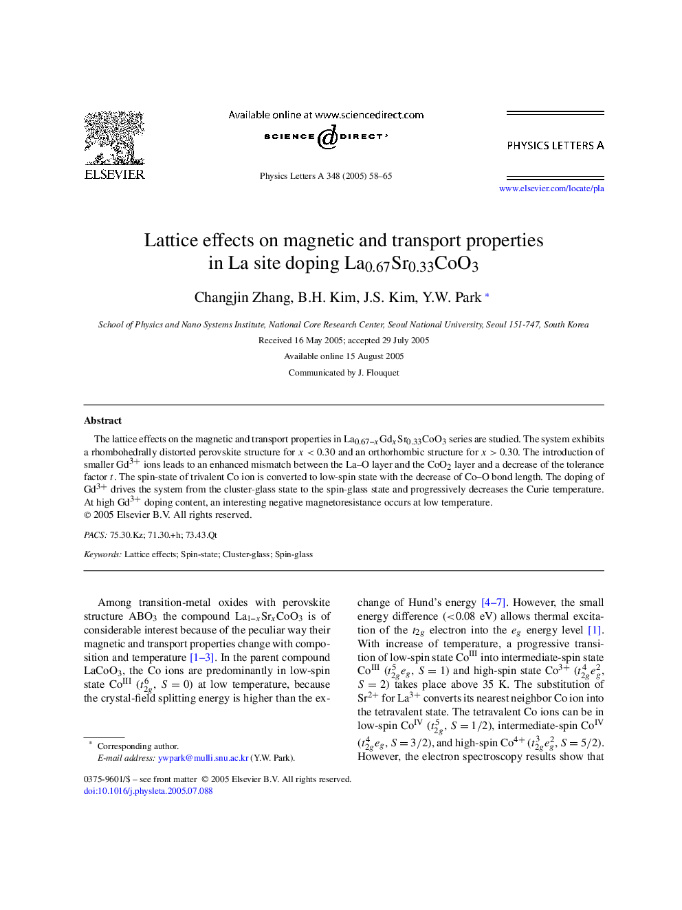 Lattice effects on magnetic and transport properties in La site doping La0.67Sr0.33CoO3