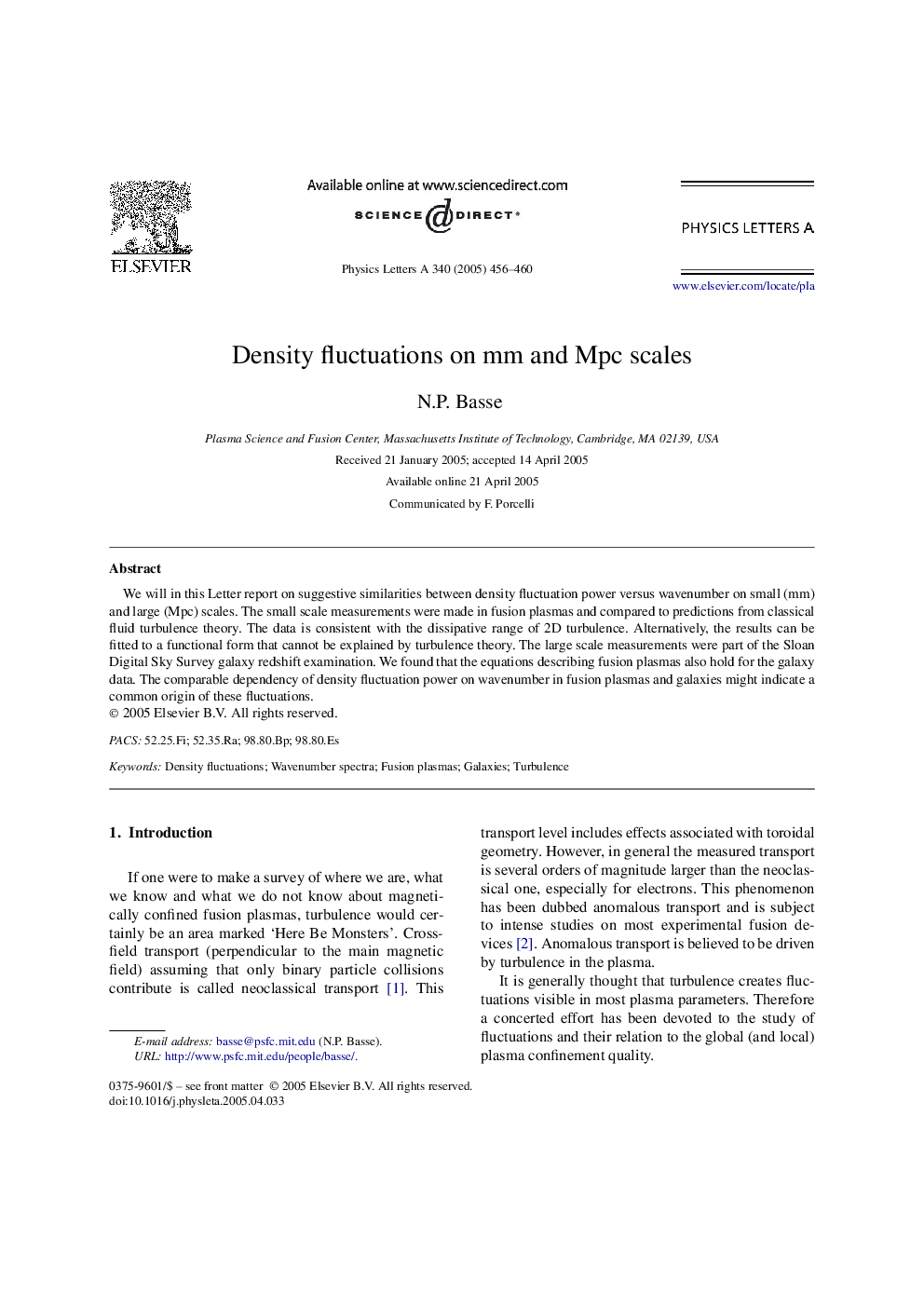 Density fluctuations on mm and Mpc scales