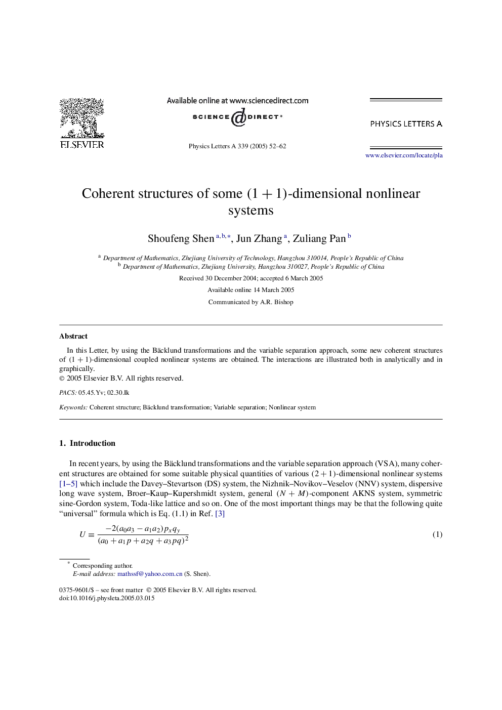 Coherent structures of some (1+1)-dimensional nonlinear systems