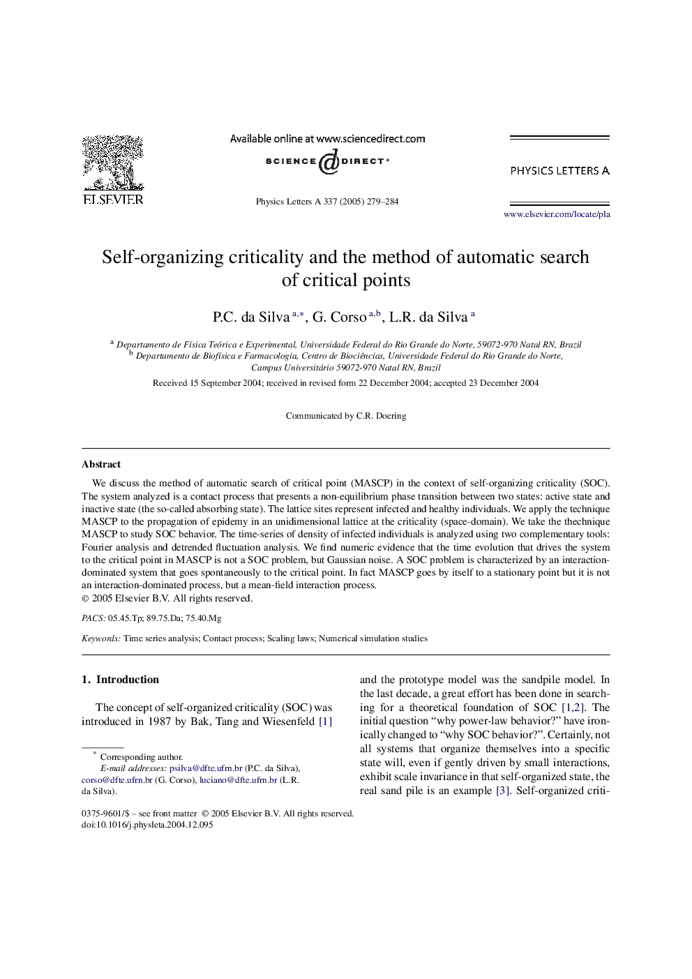 Self-organizing criticality and the method of automatic search of critical points