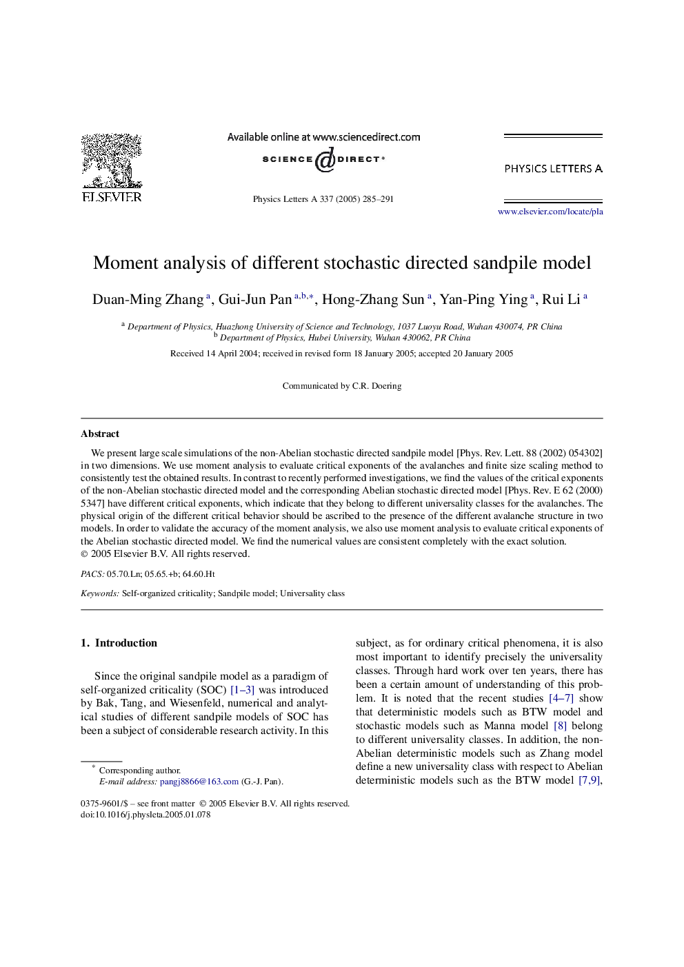 Moment analysis of different stochastic directed sandpile model