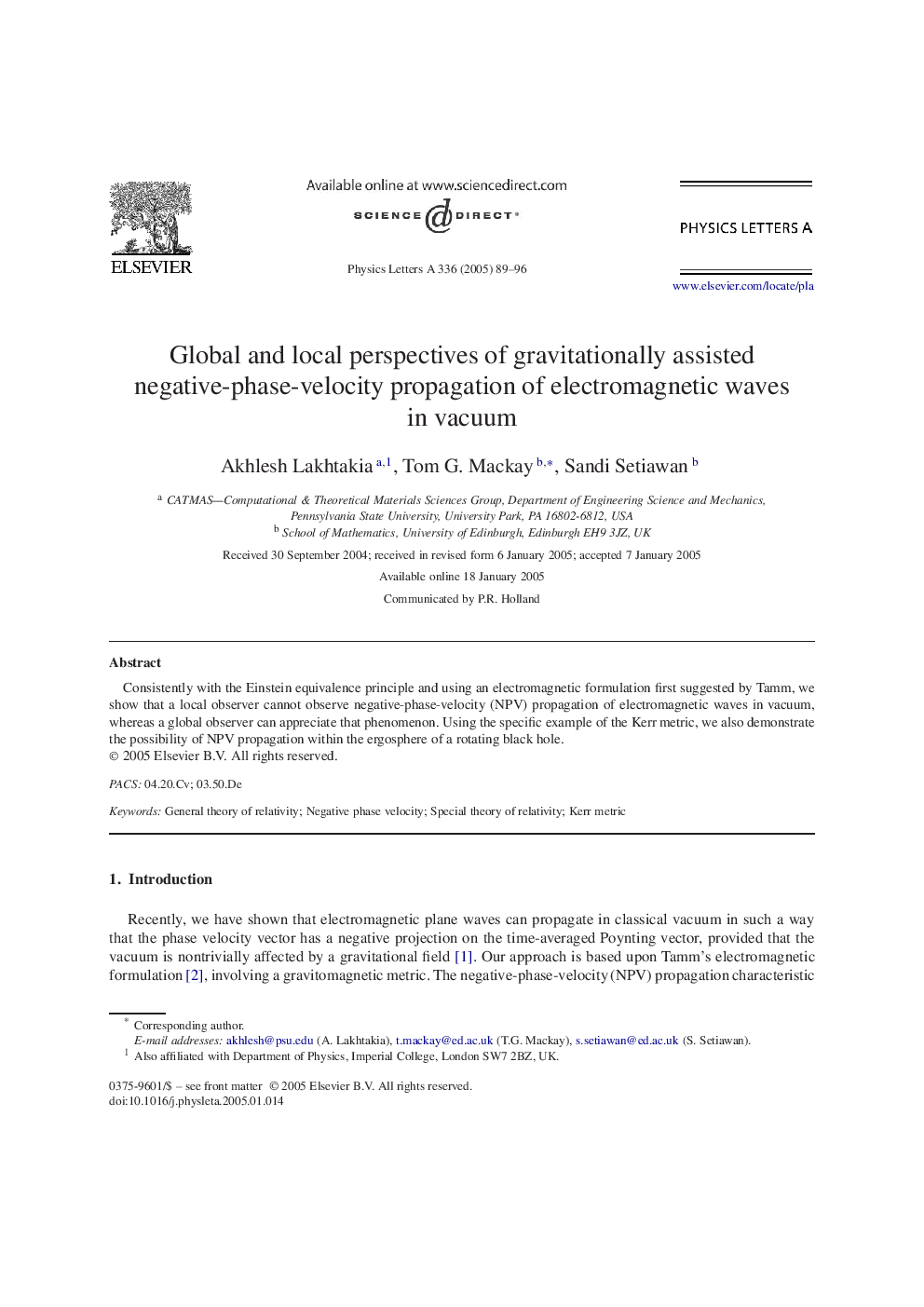 Global and local perspectives of gravitationally assisted negative-phase-velocity propagation of electromagnetic waves in vacuum