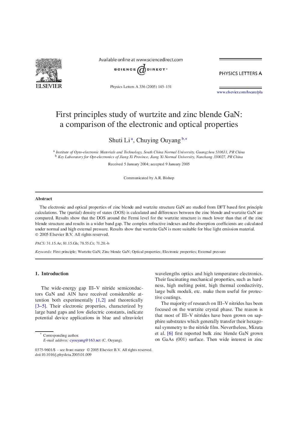 First principles study of wurtzite and zinc blende GaN: a comparison of the electronic and optical properties