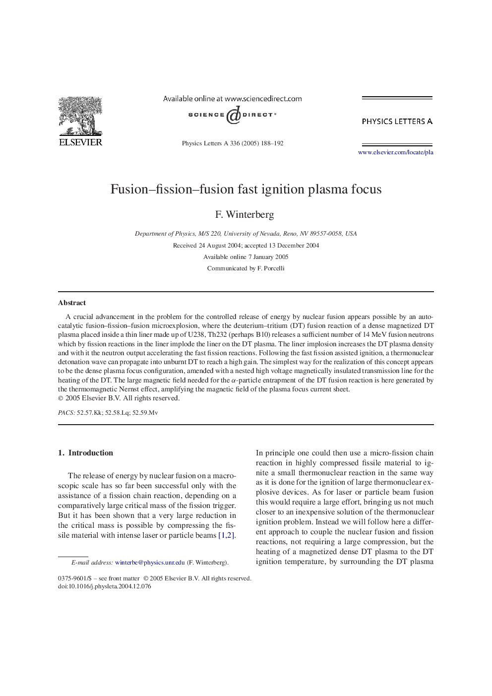 Fusion-fission-fusion fast ignition plasma focus