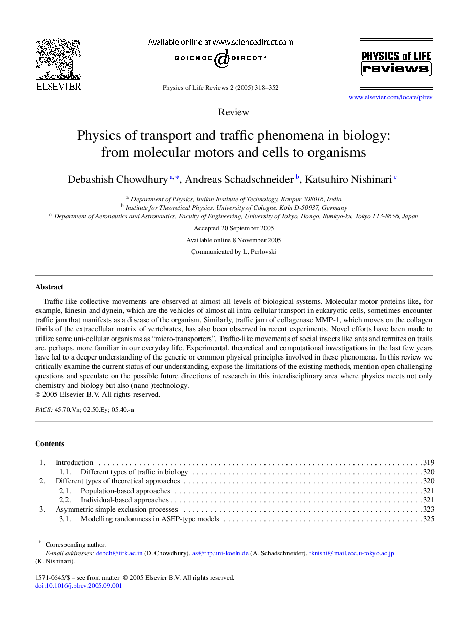 Physics of transport and traffic phenomena in biology: from molecular motors and cells to organisms