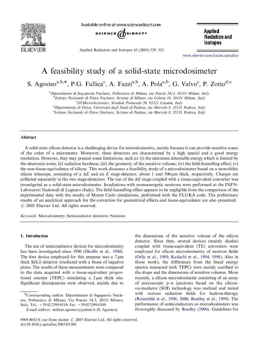 A feasibility study of a solid-state microdosimeter