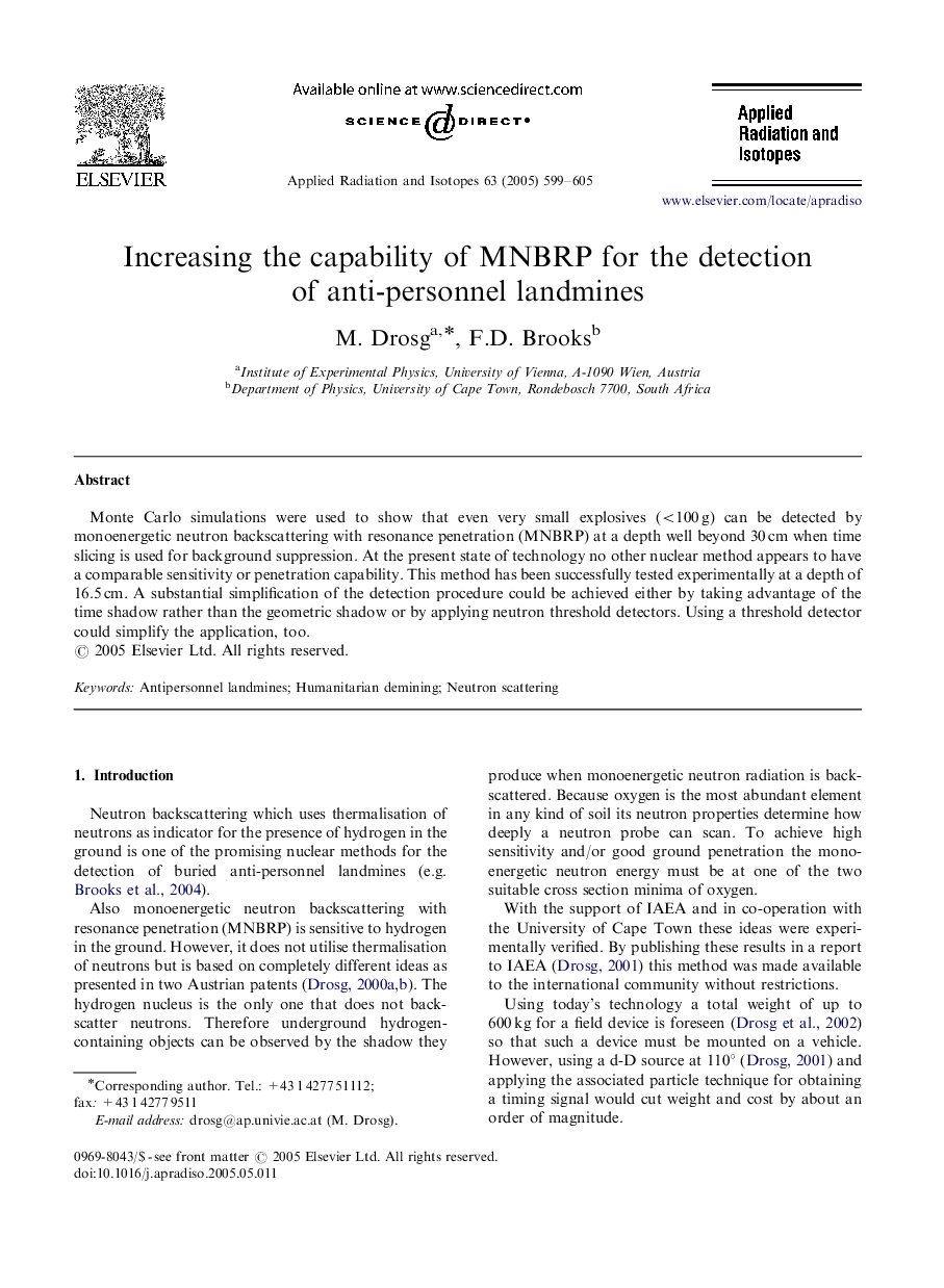 Increasing the capability of MNBRP for the detection of anti-personnel landmines