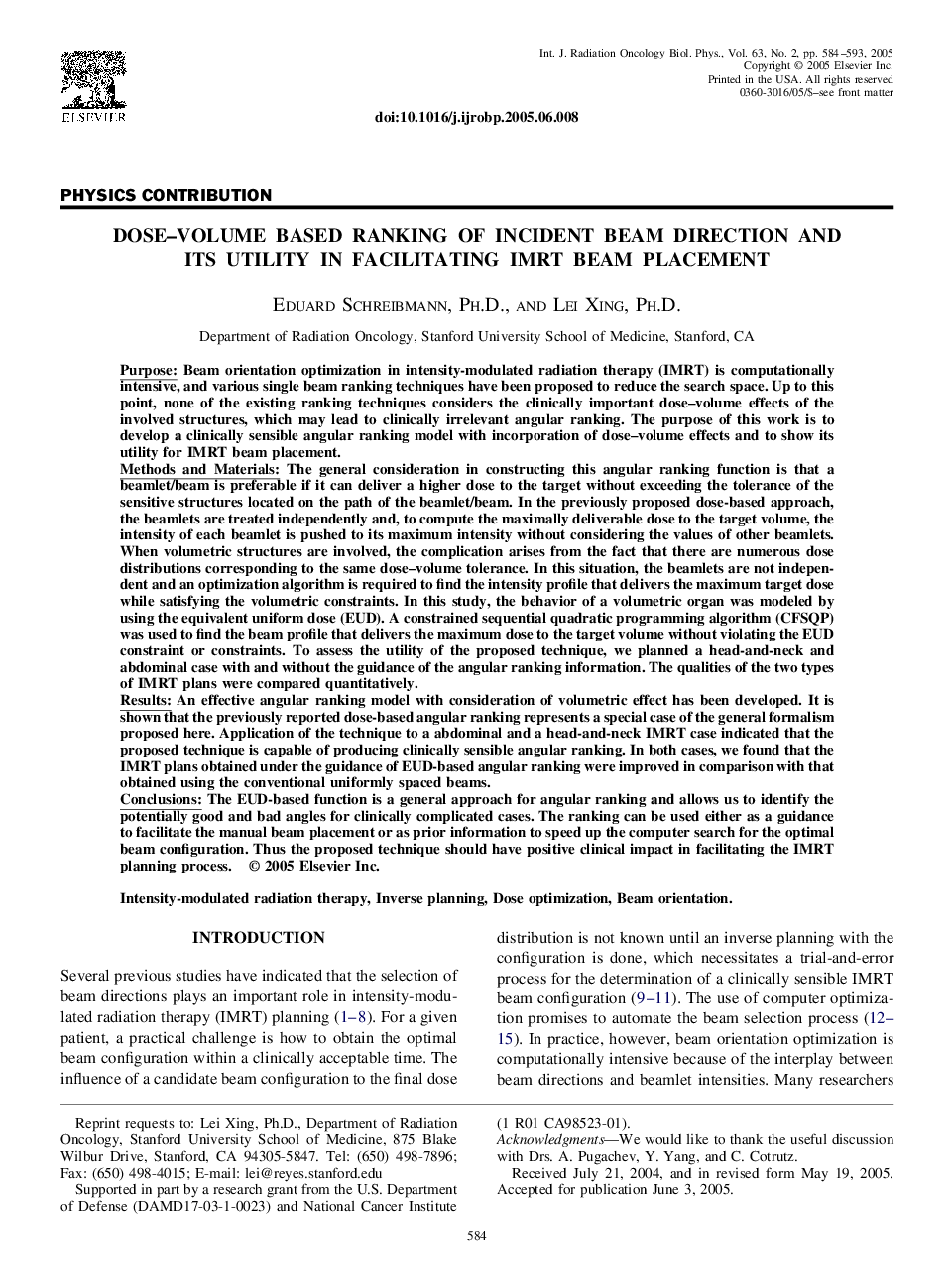 Dose-volume based ranking of incident beam direction and its utility in facilitating IMRT beam placement