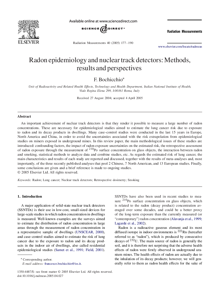 Radon epidemiology and nuclear track detectors: Methods, results and perspectives