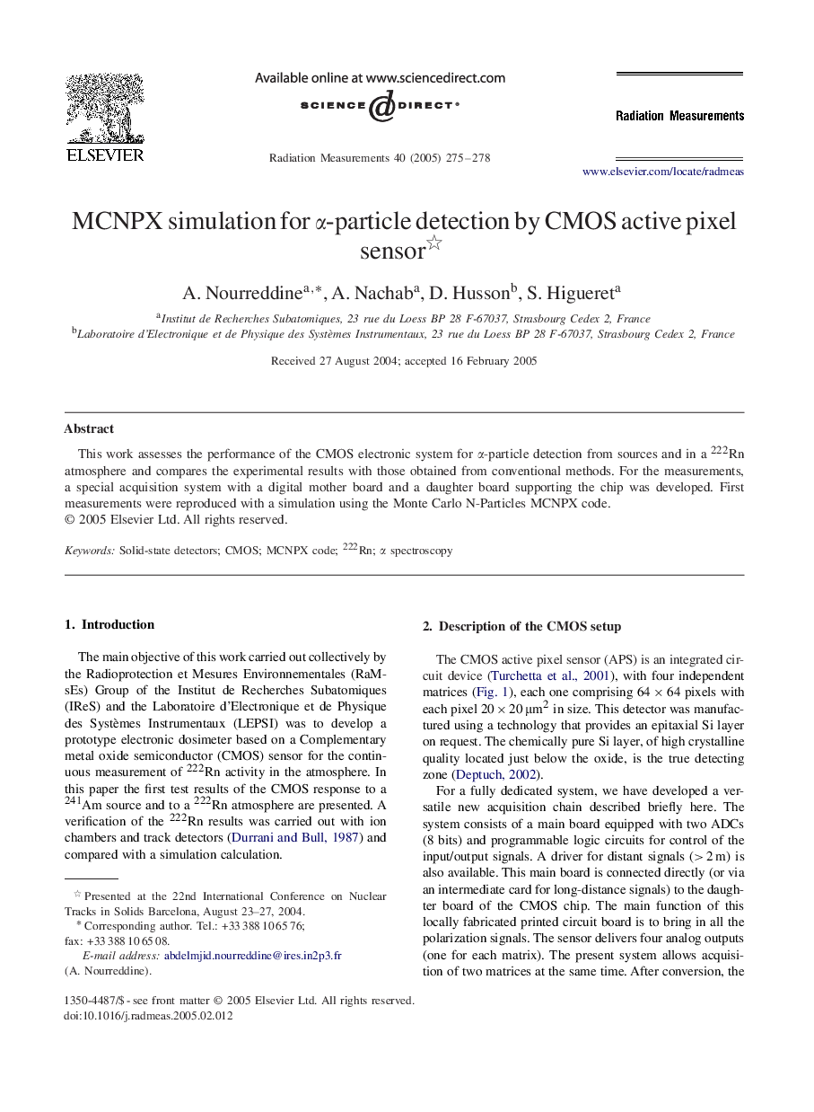 MCNPX simulation for Î±-particle detection by CMOS active pixel sensor