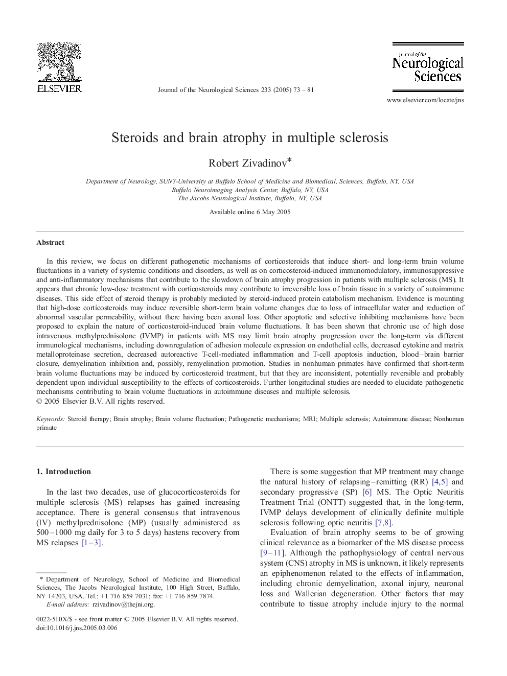 Steroids and brain atrophy in multiple sclerosis