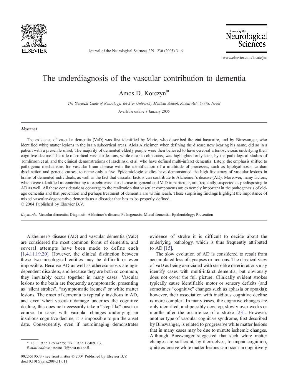 The underdiagnosis of the vascular contribution to dementia