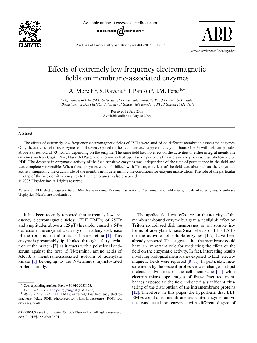 Effects of extremely low frequency electromagnetic fields on membrane-associated enzymes