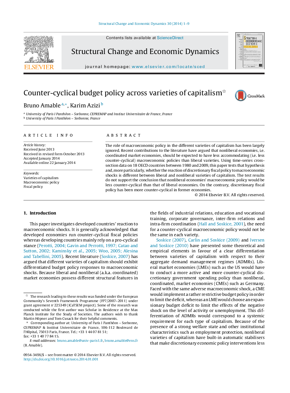 Counter-cyclical budget policy across varieties of capitalism 