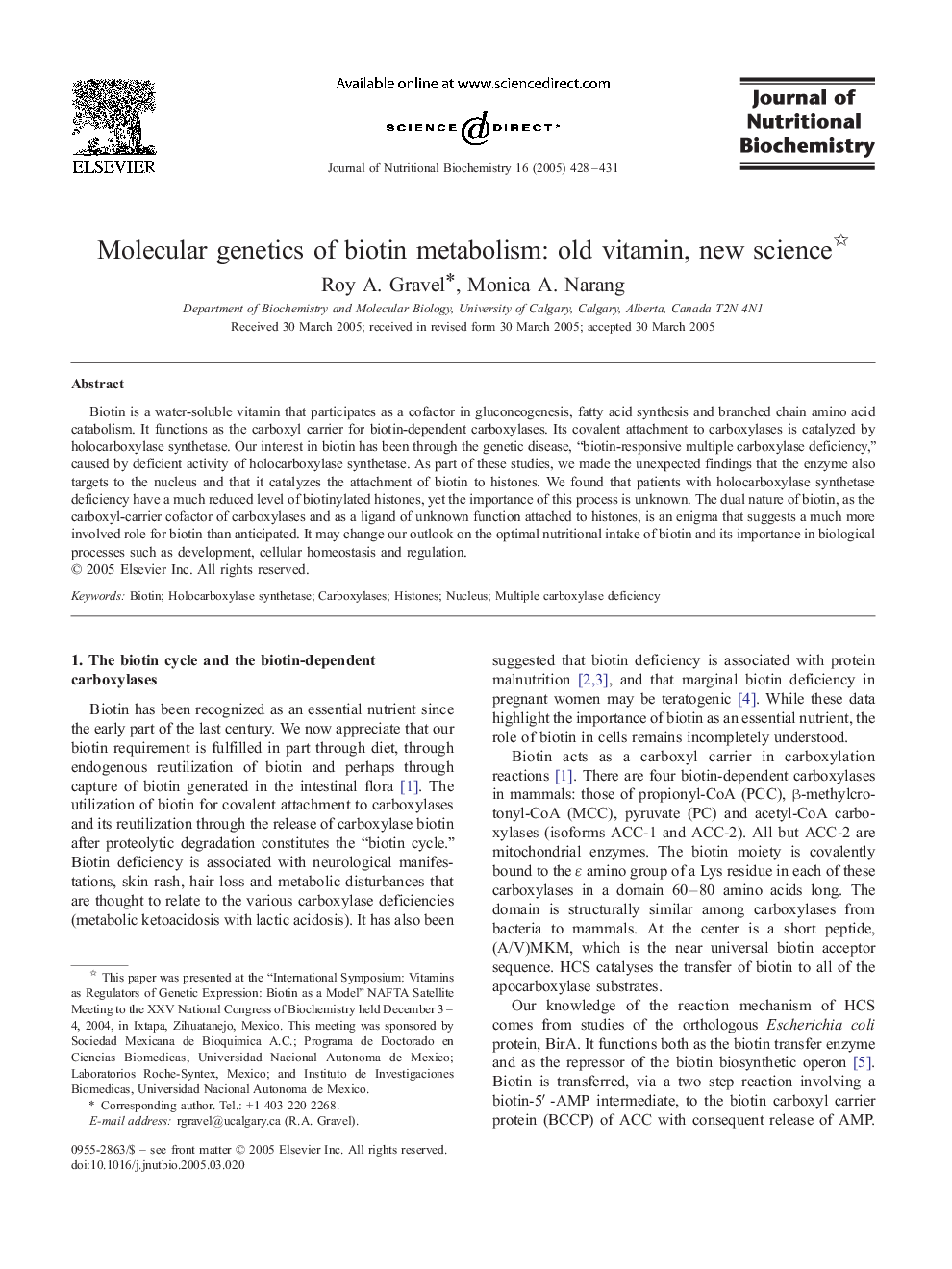 Molecular genetics of biotin metabolism: old vitamin, new science