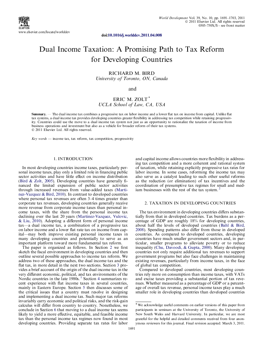 Dual Income Taxation: A Promising Path to Tax Reform for Developing Countries