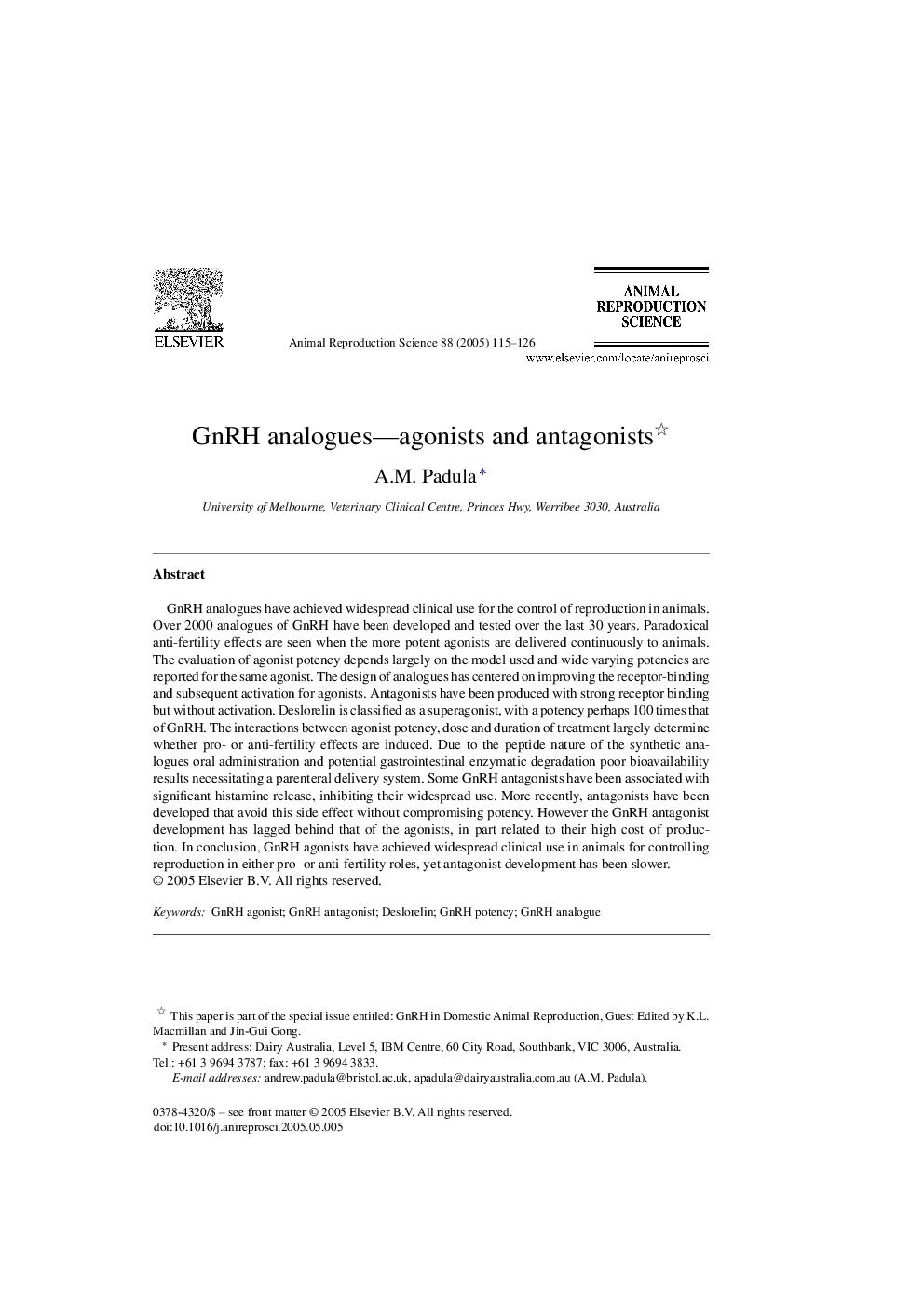 GnRH analogues-agonists and antagonists