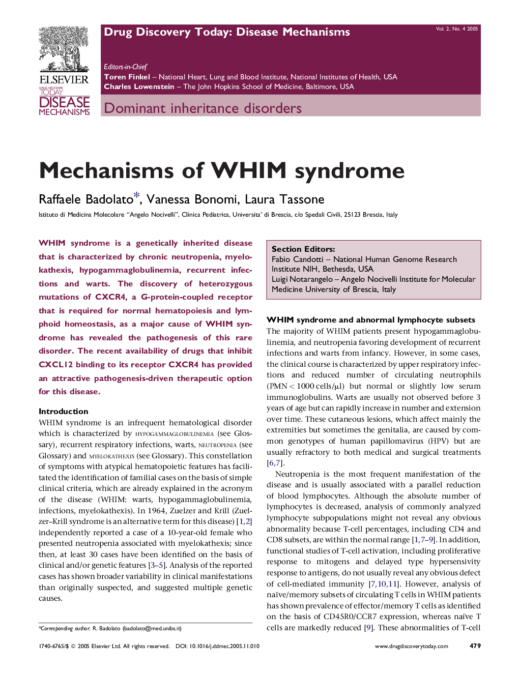 Mechanisms of WHIM syndrome