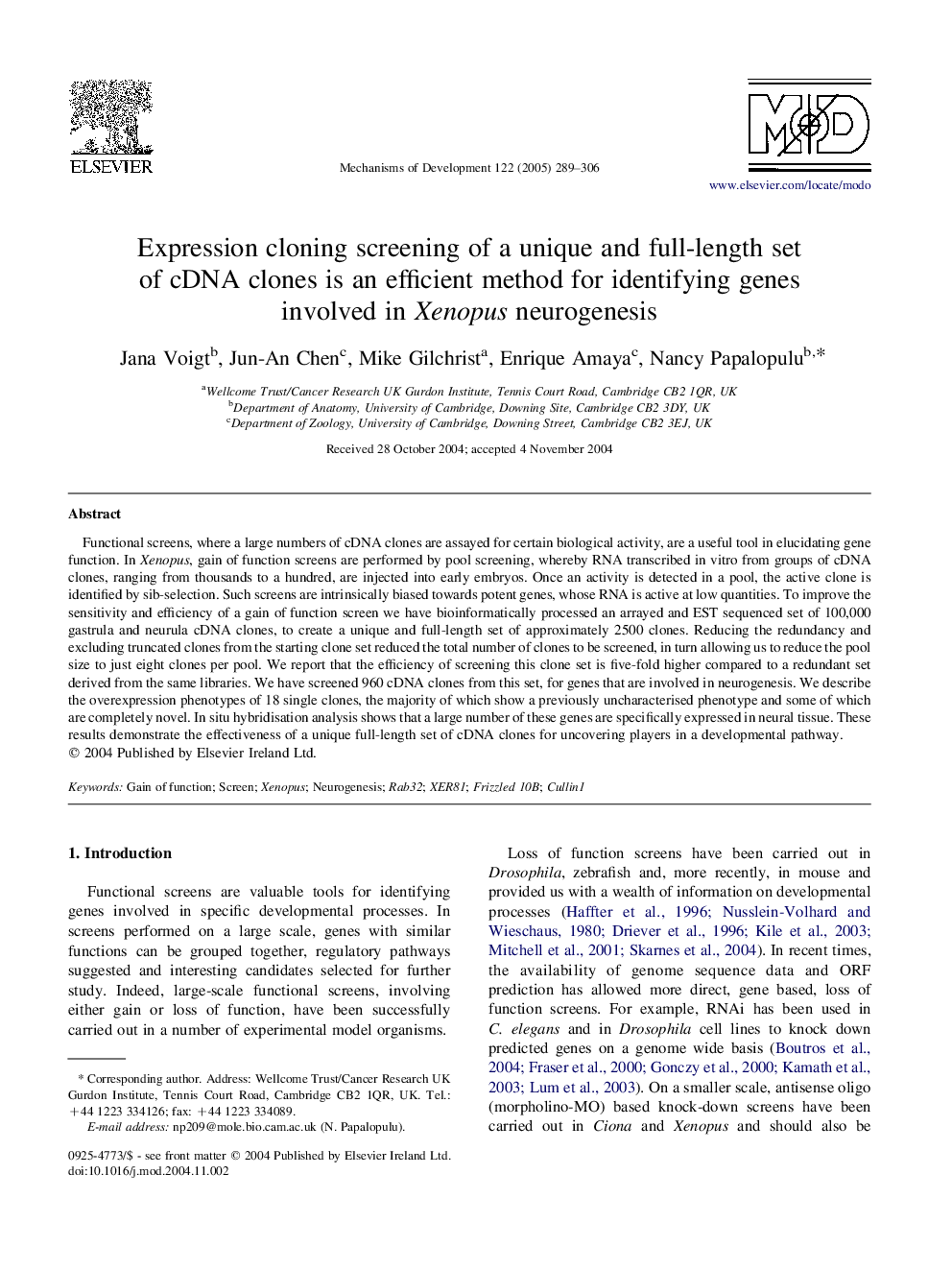 Expression cloning screening of a unique and full-length set of cDNA clones is an efficient method for identifying genes involved in Xenopus neurogenesis