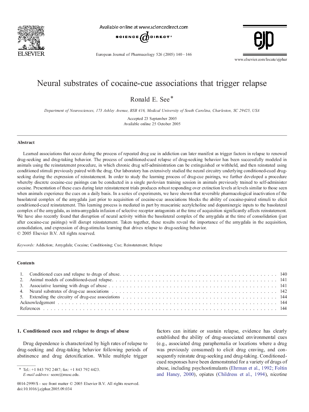 Neural substrates of cocaine-cue associations that trigger relapse