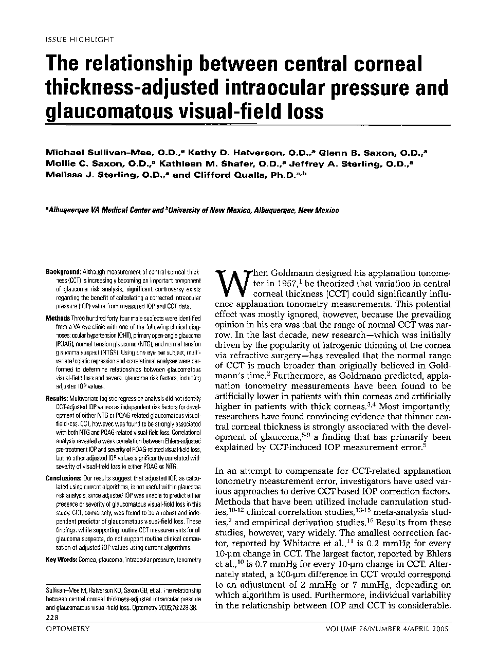 The relationship between central corneal thickness-adjusted intraocular pressure and glaucomatous visual-field loss