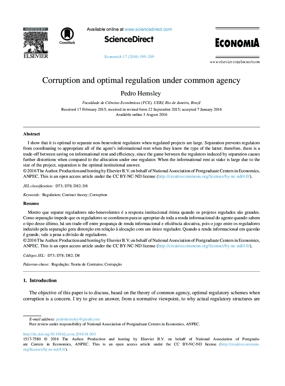 Corruption and optimal regulation under common agency 